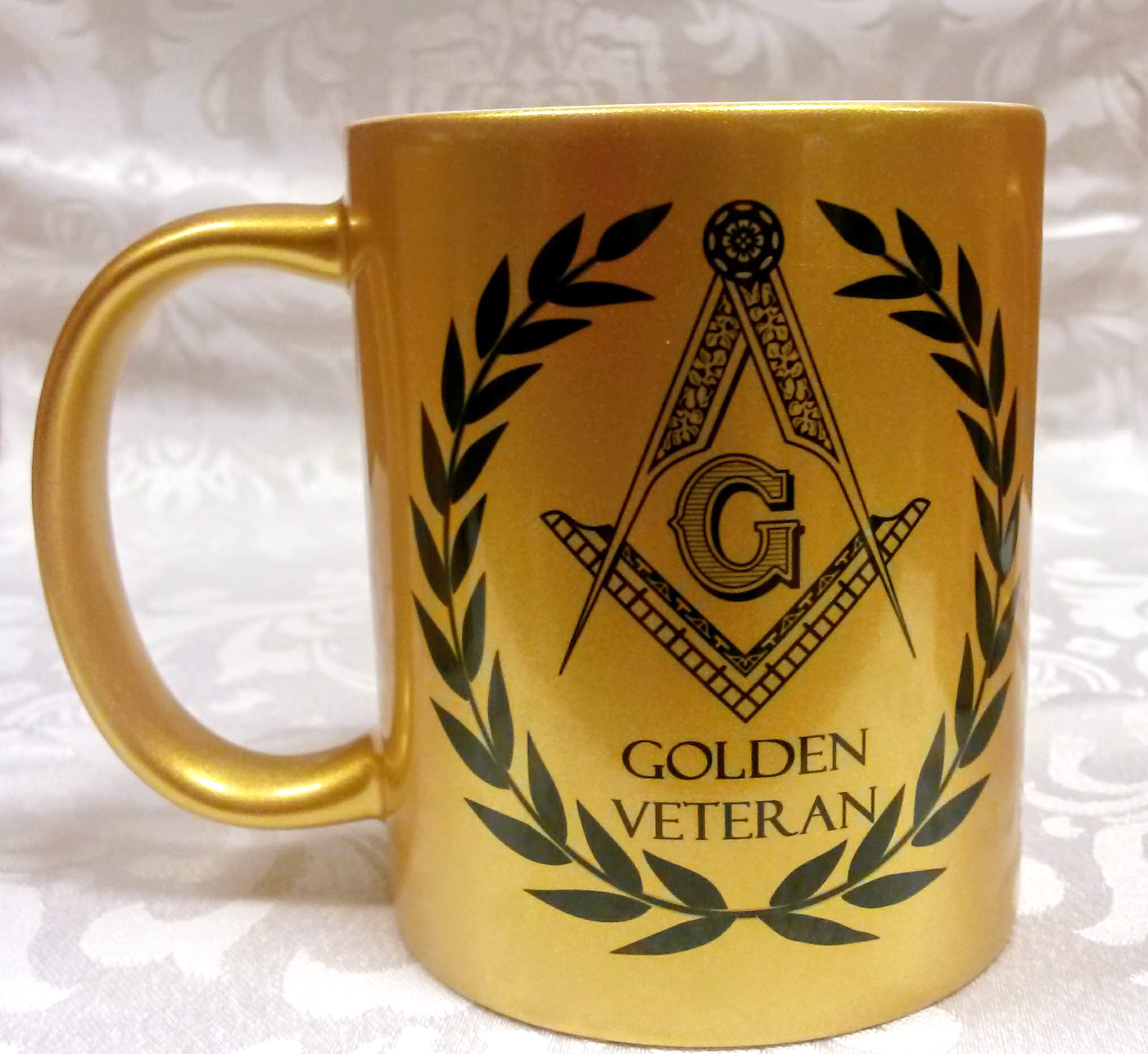 (image for) Gold Golden Veteran Mug for 50 Years in Freemasonry